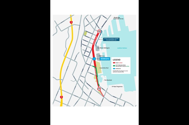 Closures and detours, Jervois Quay this Queen’s Birthday weekend