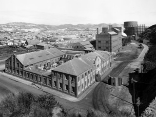 Miramar gas works, circa 1920s. Photograph taken by Gordon Burt. 